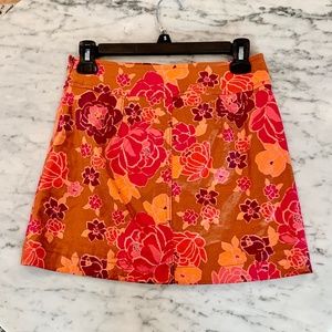 Free People Velvety Floral Mini Skirt
